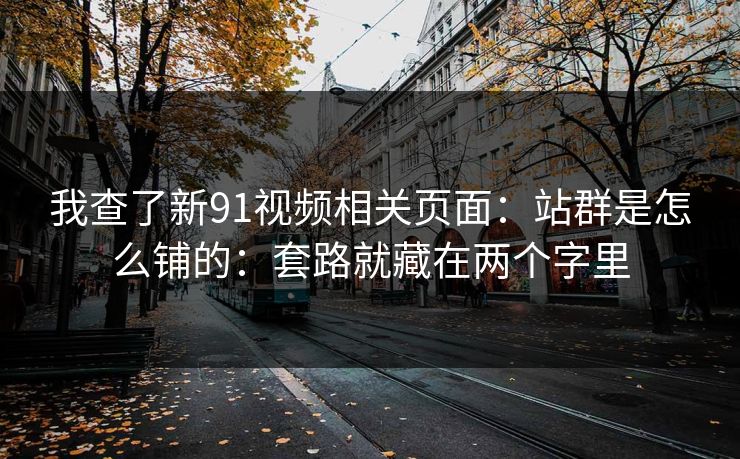 我查了新91视频相关页面：站群是怎么铺的：套路就藏在两个字里